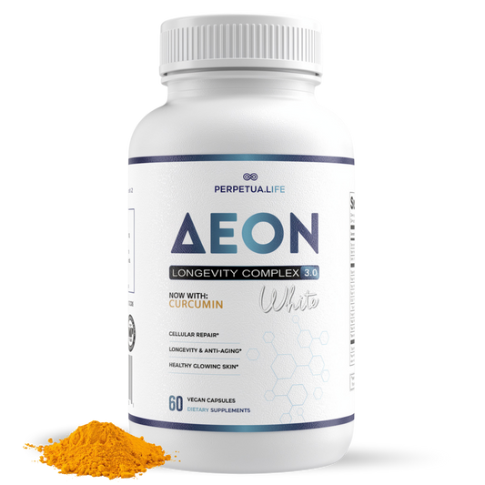 NAD+ NMN Liposomal Anti Aging Supplement Complex AEON White with Curcumin, and AKG